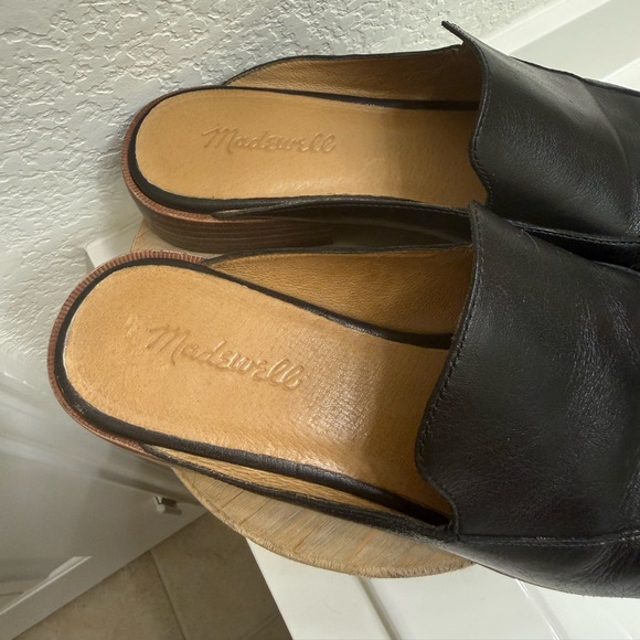 Madewell The Frances Mules Black Leather Loafers sz 8 - Picture 3 of 8